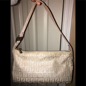 SOLD! Fendi Small Silver Beige Handbag Vintage 💕